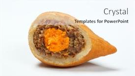  Presentation with cheddar - Amazing PPT layouts having coxinha-of-chicken-brazilian-snack backdrop and a cool aqua colored foreground