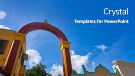  Presentation with mayan - Slide deck featuring cozumel island arch plaza punta langosta in mexico mayan riviera background and a teal colored foreground