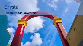  Presentation with mayan - Slide deck featuring cozumel island arch plaza punta langosta in mexico mayan riviera background and a light blue colored foreground