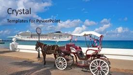 Presentation with maya - Slide deck enhanced with cozumel island horse carriage background and a teal colored foreground