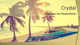  Presentation with sunset beach - Audience pleasing slides consisting of cozumel island in riviera maya backdrop and a blonde colored foreground