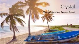  Presentation with maya - Presentation design featuring cozumel island in riviera maya background and a coral colored foreground