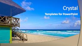  Presentation with island - Audience pleasing presentation theme consisting of mexican water - cozumel island san martin beach backdrop and a gray colored foreground