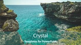  Presentation with water ocean - PPT layouts enhanced with cozy bay with transparent blue background and a ocean colored foreground