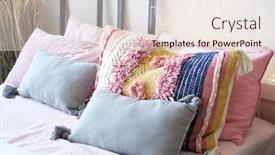  Presentation with atmosphere - PPT theme featuring cozy-bedroom-beautiful-pillows background and a lemonade colored foreground