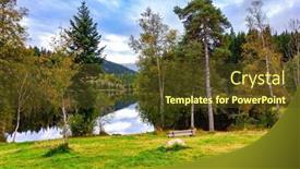  Presentation with clear water - Presentation theme featuring cozy-bench-by-the-glacial background and a  colored foreground