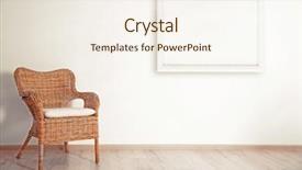  Presentation with square wall frame - Slide deck consisting of cozy chair and picture frame background and a sky blue colored foreground