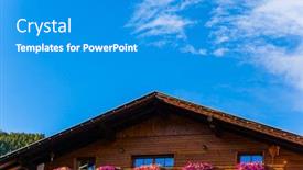  Presentation with tourism - Colorful PPT layouts enhanced with cozy chalet cozy chalet adorable backdrop and a teal colored foreground