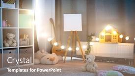  Presentation with illumination - Amazing presentation having cozy-children-s-room-interior backdrop and a coral colored foreground