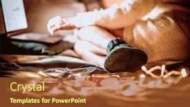  Presentation with socks - Amazing theme having cozy-christmas-at-home-woman backdrop and a red colored foreground