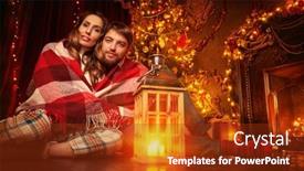  Presentation with romantic christmas - Amazing presentation having cozy-christmas-evening-romantic-couple backdrop and a tawny brown colored foreground