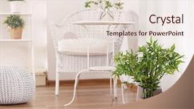  Presentation with veranda - Colorful PPT layouts enhanced with cozy furniture and house plant backdrop and a lemonade colored foreground