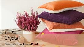  Presentation with colorful flower - Cool new theme with cozy home autumn mood flower backdrop and a coral colored foreground