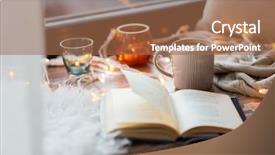  Presentation with coffee book - Amazing presentation theme having cozy home concept - book cup backdrop and a coral colored foreground