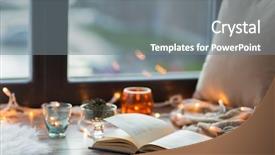  Presentation with candle - Amazing theme having cozy home concept - book backdrop and a gray colored foreground