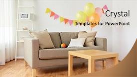  Presentation with birthday celebration - Audience pleasing presentation theme consisting of cozy home room decorated backdrop and a lemonade colored foreground