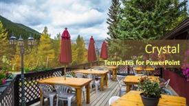  Presentation with holidays - Slides with cozy-outdoor-cafe-holidays background and a tawny brown colored foreground