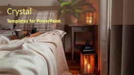  Presentation with interior - Theme having cozy-scandinavian-bedroom-interior background and a  colored foreground