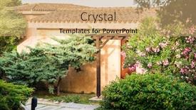  Presentation with street lights - Audience pleasing presentation design consisting of cozy-scene-with-backyard backdrop and a coral colored foreground