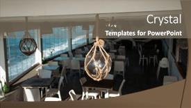  Presentation with seashore - PPT theme consisting of cozy-terrace-on-the-beach background and a gray colored foreground