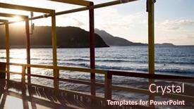  Presentation with seashore - PPT layouts featuring cozy-terrace-on-the-beach background and a tawny brown colored foreground