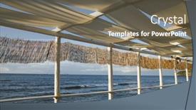  Presentation with seashore - Presentation featuring cozy-terrace-on-the-beach background and a gray colored foreground