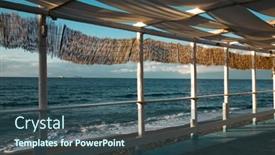  Presentation with seashore - Slides enhanced with cozy-terrace-on-the-beach background and a ocean colored foreground
