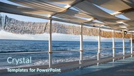  Presentation with seashore - Slide set enhanced with cozy-terrace-on-the-beach background and a ocean colored foreground