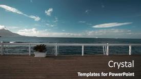  Presentation with seashore - PPT theme with cozy-terrace-on-the-beach background and a tawny brown colored foreground