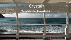  Presentation with seashore - Presentation theme enhanced with cozy-terrace-on-the-beach background and a gray colored foreground