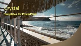  Presentation with seashore - Presentation with cozy-terrace-on-the-beach background and a wine colored foreground