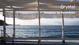  Presentation with seashore - Slides enhanced with cozy-terrace-on-the-beach background and a gray colored foreground