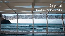  Presentation with seashore - Slide set enhanced with cozy-terrace-on-the-beach background and a gray colored foreground