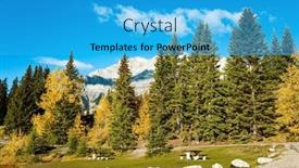  Presentation with rocky shore - Presentation design consisting of cozy-wooden-table-and-benches background and a cyan colored foreground