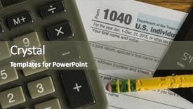  Presentation with tax - PPT theme consisting of cpa - us tax form 1040 background and a gray colored foreground