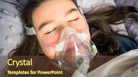  Presentation with oxygen - Beautiful presentation design featuring cpoma - sick girl in the hospital backdrop and a tawny brown colored foreground