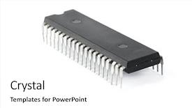  Presentation with chip - Cool new theme with cpu - computer chip isolated on white backdrop and a white colored foreground