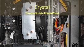  Presentation with cpu - Beautiful theme featuring cpu-cooler-and-motherboard-inside backdrop and a tawny brown colored foreground