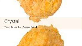  Presentation with crab - Slide set with crab-cakes-isolated-on-white background and a yellow colored foreground