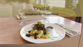  Presentation with seaweed - Cool new PPT theme with crab-cakes-with-salad-mix backdrop and a yellow colored foreground