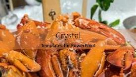  Presentation with crab - PPT theme having crab-claw-seafood-on-ice background and a gold colored foreground
