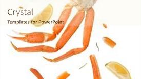  Presentation with crab - Audience pleasing PPT theme consisting of crab-cluster-isolated-on-white backdrop and a cream colored foreground