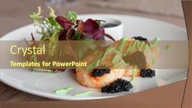  Presentation with crab - Theme featuring crab-patty-cakes-with-salad background and a tawny brown colored foreground