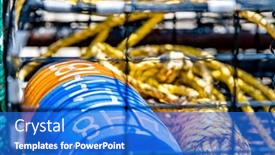  Presentation with fishing gear - Presentation theme with crab-pot-fishing-gear background and a cobalt blue colored foreground