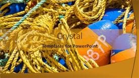  Presentation with fishing gear - Audience pleasing presentation theme consisting of crab-pot-fishing-gear backdrop and a gold colored foreground