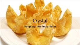  Presentation with appetizers - Amazing presentation theme having crab-rangoon-appetizers backdrop and a gold colored foreground