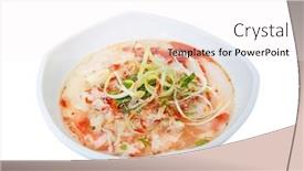  Presentation with crab - Slide deck having crab-soup-vietnamese-cuisine-isolated background and a white colored foreground