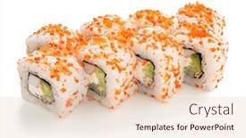  Presentation with philadelphia - Slide deck enhanced with crab-stick-uramaki-with-philadelphia background and a lemonade colored foreground