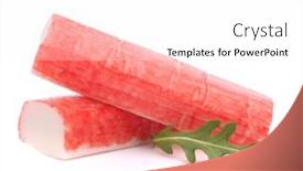  Presentation with crab - PPT theme featuring crab-sticks-group-and-rucola background and a sky blue colored foreground