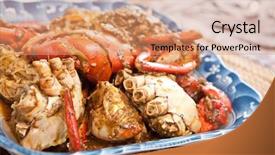  Presentation with crabs - Colorful theme enhanced with crabs cooked in black pepper backdrop and a coral colored foreground